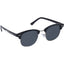 Palmer Retro Club Style Sunglasses with Recycled Frame - Black - Front