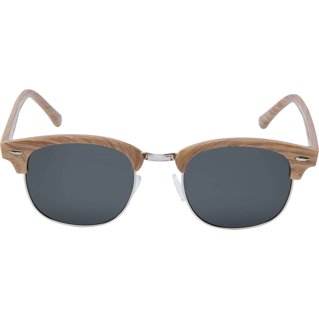 Palmer Retro Club Style Sunglasses with Recycled Frame - Wood - Alternate