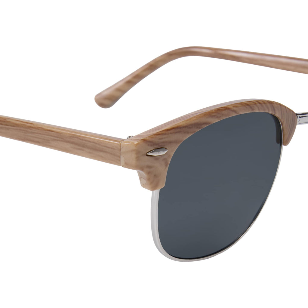 Palmer Retro Club Style Sunglasses with Recycled Frame - Wood - Detail