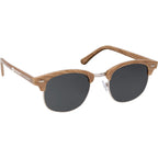 Palmer Retro Club Style Sunglasses with Recycled Frame - Wood - Front