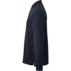 Palo Long Sleeve Cotton Pique Polo for Men Transfer - Navy - Left Side
