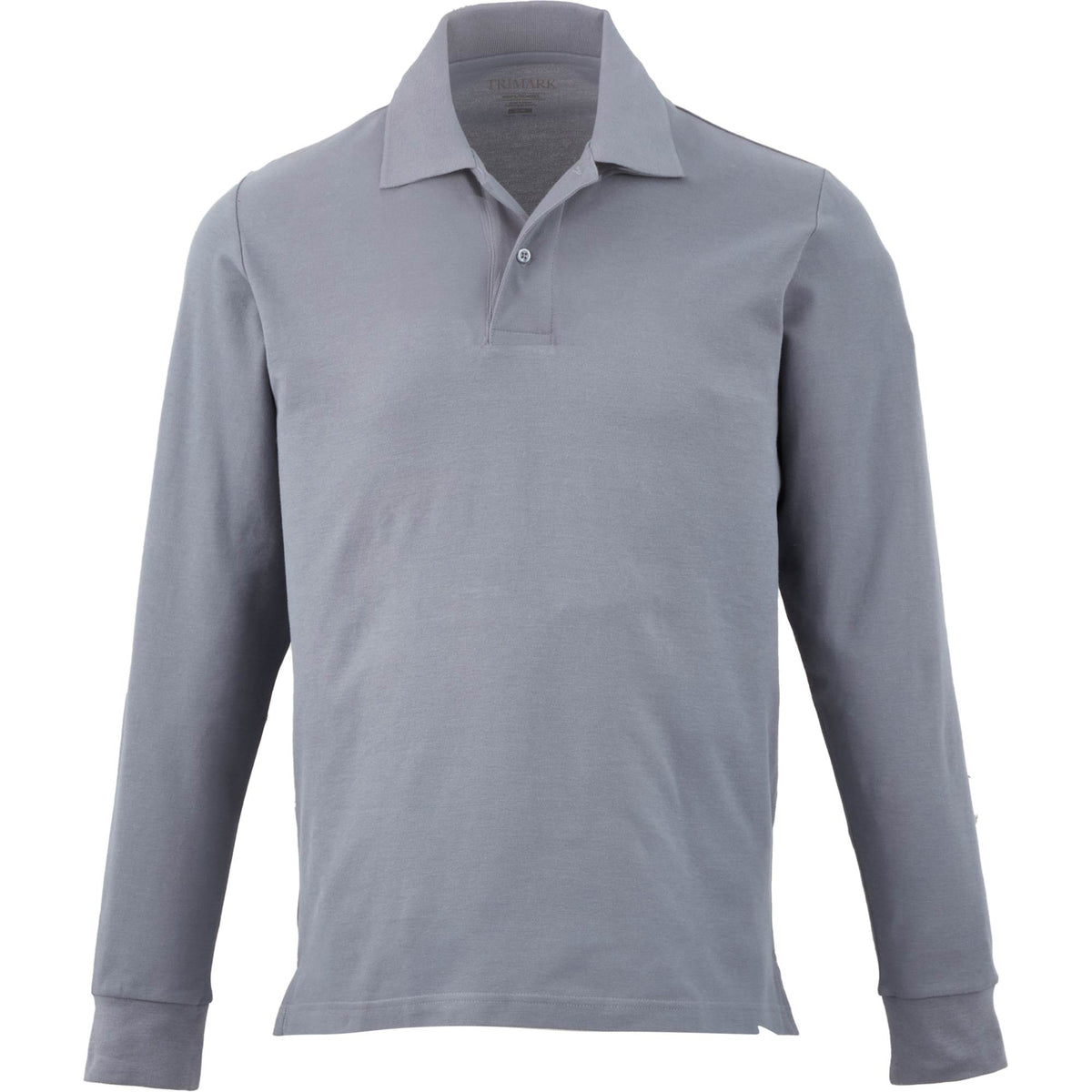 Palo Long Sleeve Cotton Pique Polo for Men Transfer - Steel Grey - Front