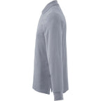 Palo Long Sleeve Cotton Pique Polo for Men Transfer - Steel Grey - Left Side
