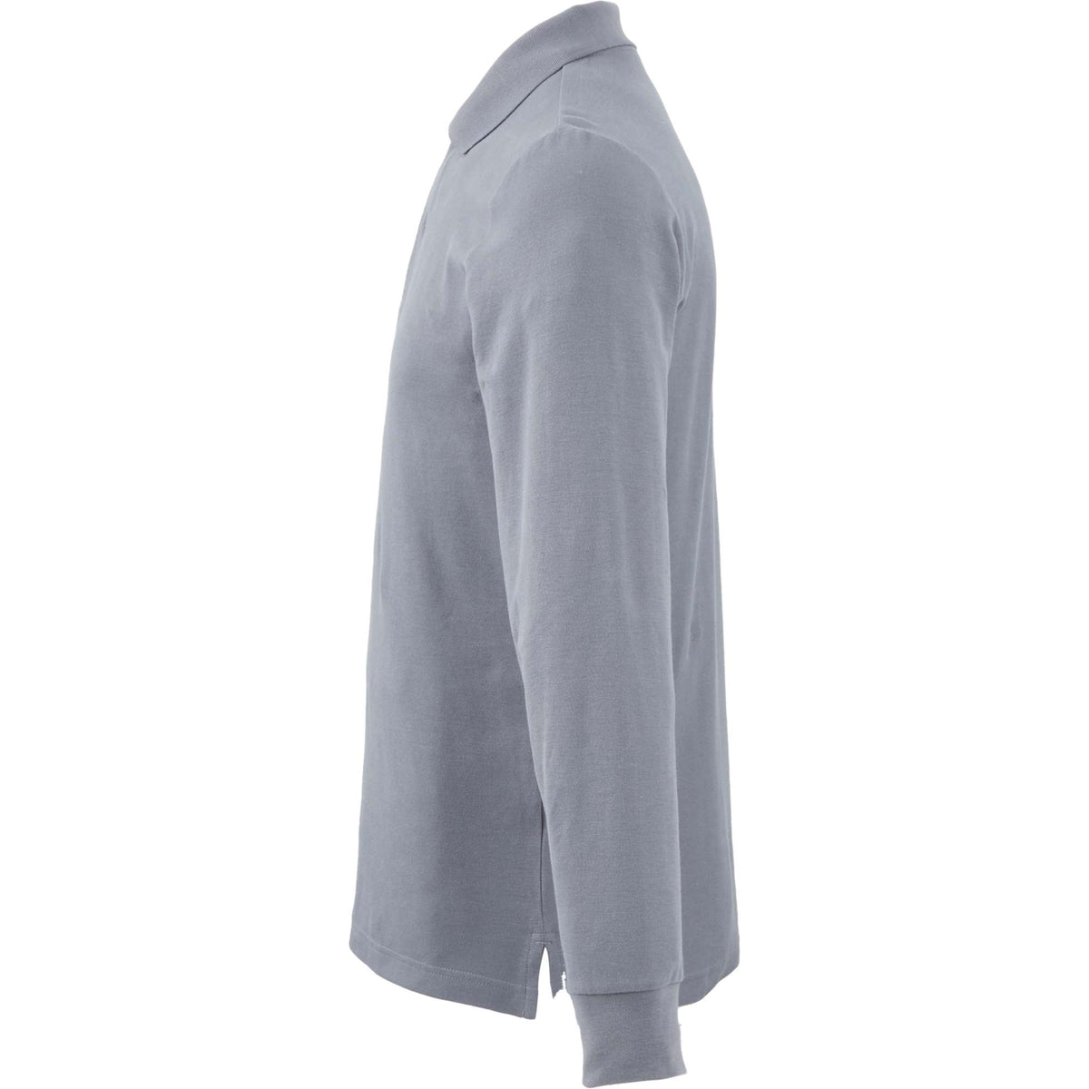 Palo Long Sleeve Cotton Pique Polo for Men Transfer - Steel Grey - Left Side