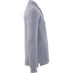 Palo Long Sleeve Cotton Pique Polo for Men Transfer - Steel Grey - Right Side
