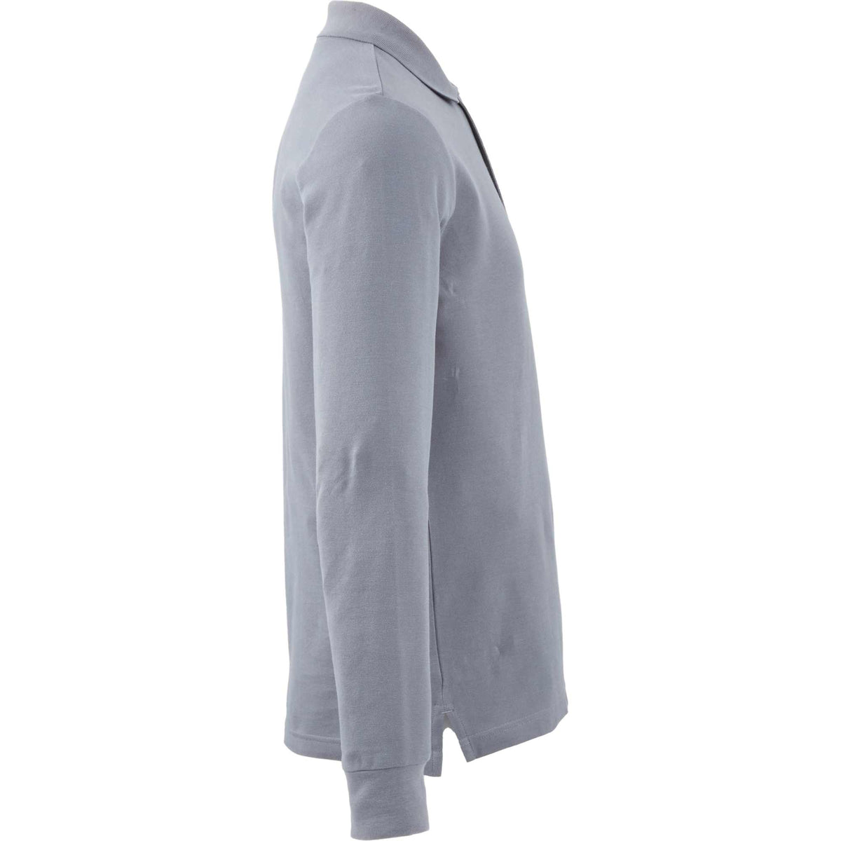 Palo Long Sleeve Cotton Pique Polo for Men Transfer - Steel Grey - Right Side