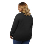 Palo Long Sleeve Cotton Pique Polo for Women Transfer - Black - Back On Model