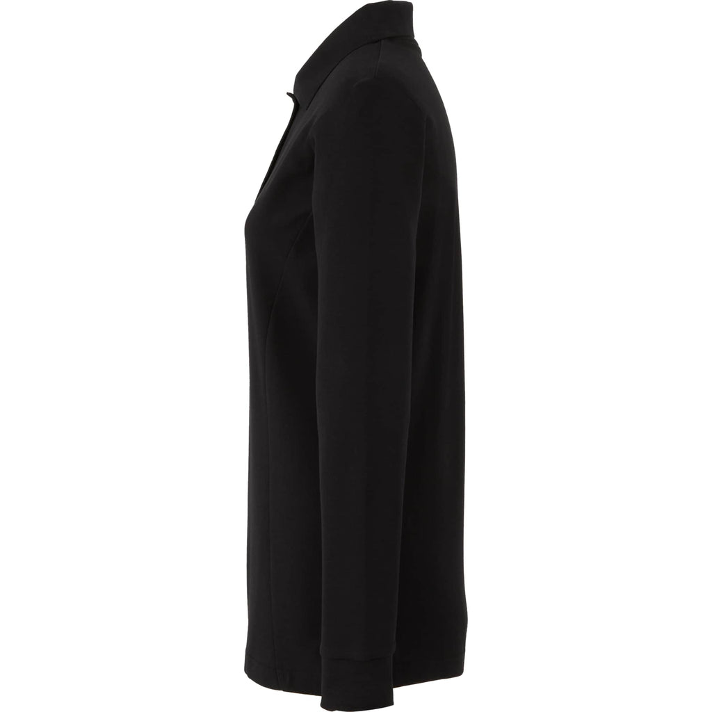 Palo Long Sleeve Cotton Pique Polo for Women Transfer - Black - Left Side