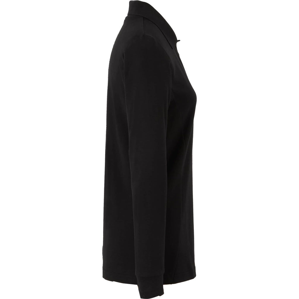 Palo Long Sleeve Cotton Pique Polo for Women Transfer - Black - Right Side