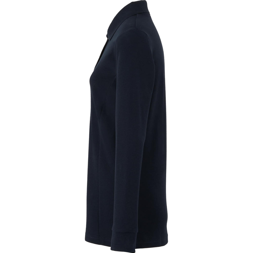 Palo Long Sleeve Cotton Pique Polo for Women Transfer - Navy - Left Side