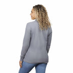 Palo Long Sleeve Cotton Pique Polo for Women Transfer - Steel Grey - Back On Model