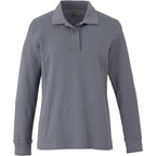 Palo Long Sleeve Cotton Pique Polo for Women Transfer - Steel Grey - Front