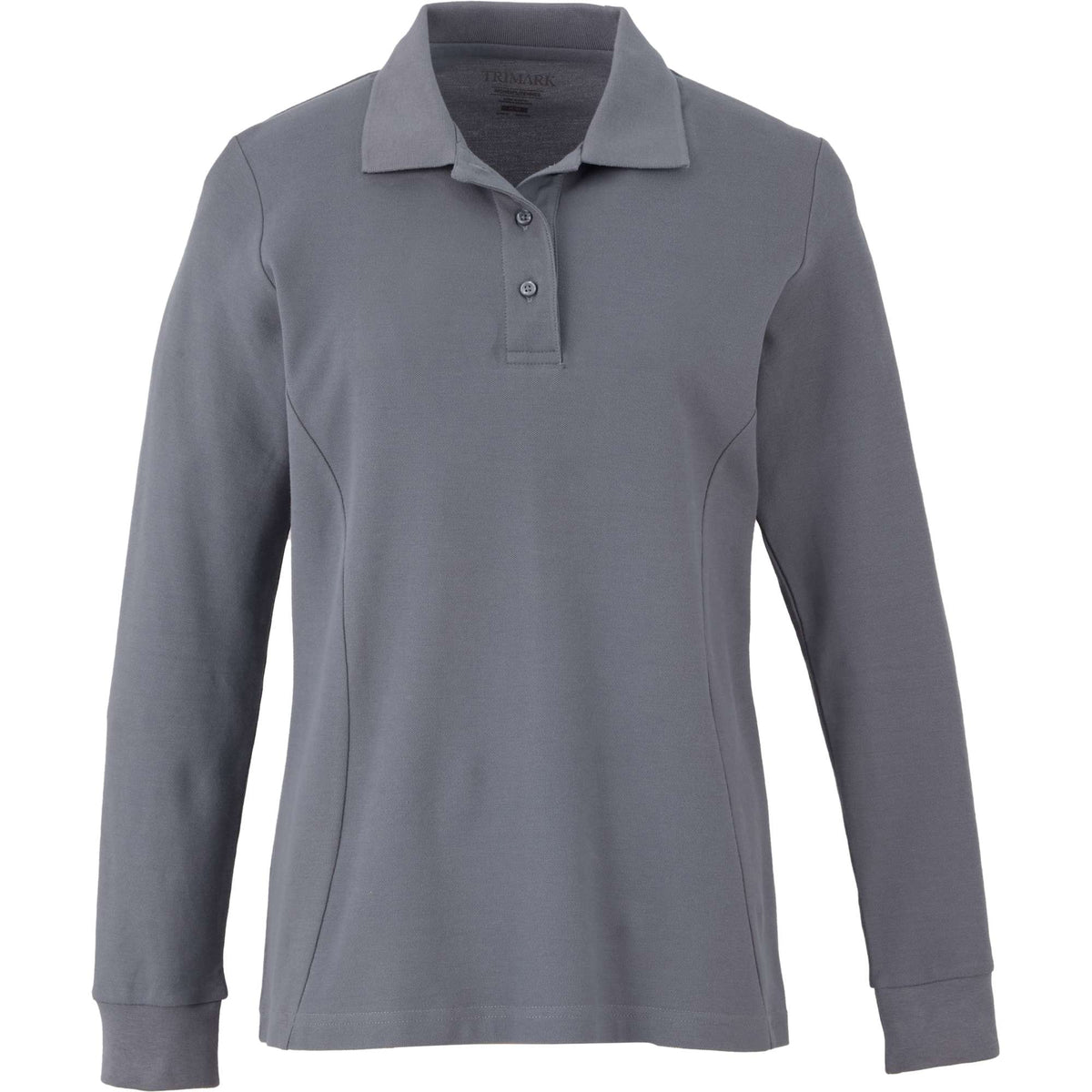Palo Long Sleeve Cotton Pique Polo for Women Transfer - Steel Grey - Front