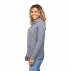 Palo Long Sleeve Cotton Pique Polo for Women Transfer - Steel Grey - Left Side On Model