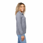 Palo Long Sleeve Cotton Pique Polo for Women Transfer - Steel Grey - Right Side On Model