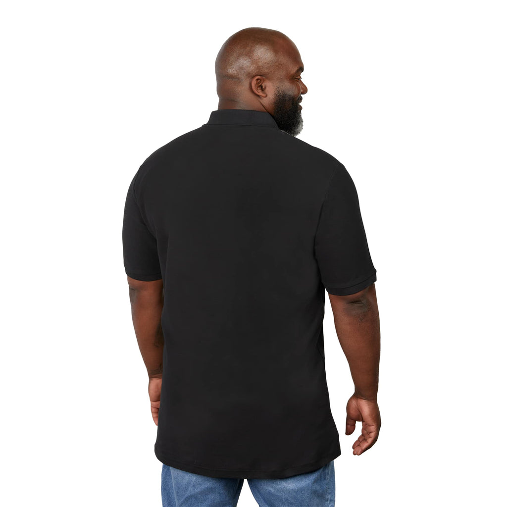 Palo Short Sleeve Cotton Pique Polo for Men Embroidery - Black - Back On Model