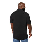 Palo Short Sleeve Cotton Pique Polo for Men Embroidery - Black - Back On Model