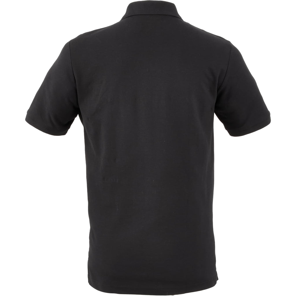 Palo Short Sleeve Cotton Pique Polo for Men Embroidery - Black - Back