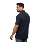 Palo Short Sleeve Cotton Pique Polo for Men Transfer - Navy - Back On Model