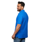 Palo Short Sleeve Cotton Pique Polo for Men Transfer - New Royal - Back On Model
