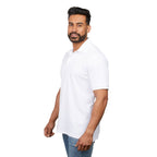 Palo Short Sleeve Cotton Pique Polo for Men Transfer - White - Left Side On Model