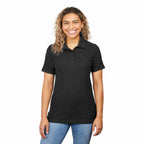 Palo Short Sleeve Cotton Pique Polo for Women Transfer - Black - Front On Model