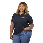 Palo Short Sleeve Cotton Pique Polo for Women Transfer - Navy - Front On Model