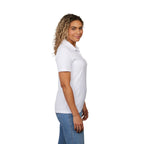 Palo Short Sleeve Cotton Pique Polo for Women Transfer - White - Right Side On Model