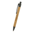 Panda Pen with Your Logo Full Color - Natural with Black - Laser Engraving