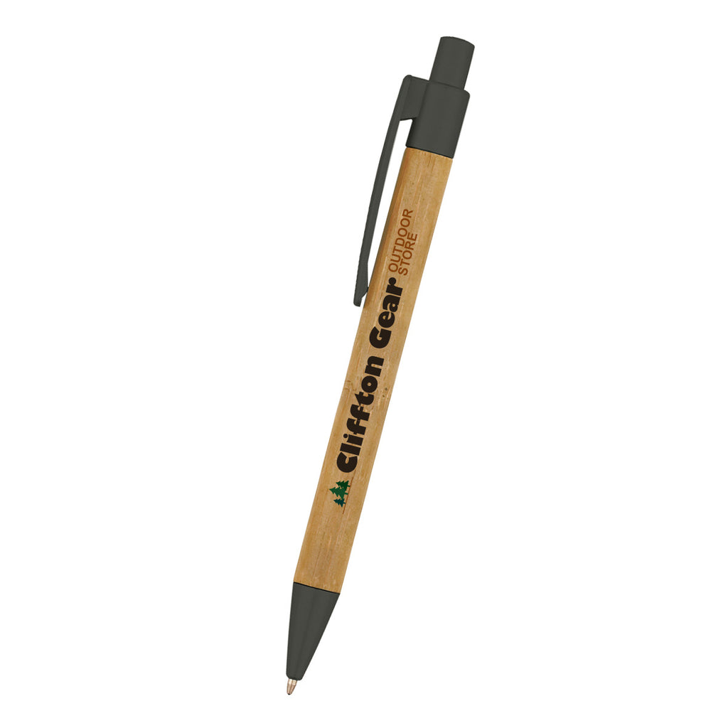 Panda Pen with Your Logo - Natural with Black - Full Color
