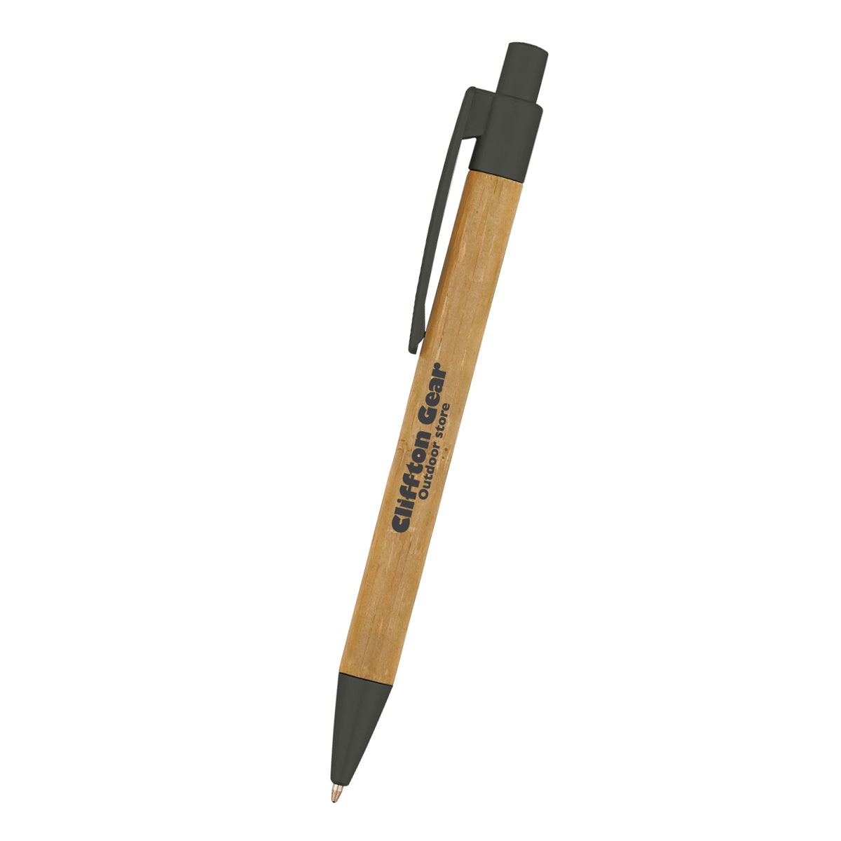 Panda Pen with Your Logo - Natural with Black - Silk Screen