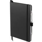 Paper Hardcover Journal and Recycled Gel Pen Set, 5.5 x 8.5 Inches Full Color - Black - Left Angle 2