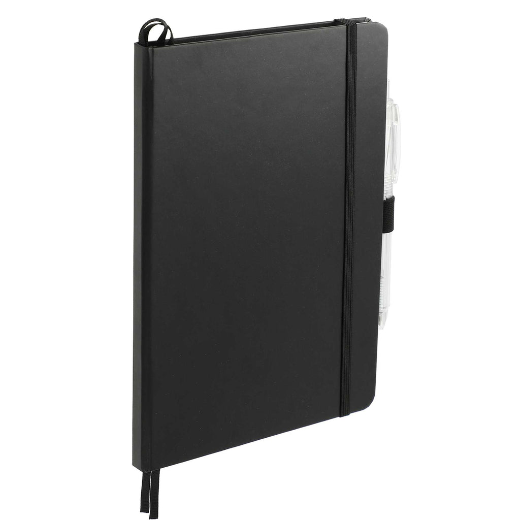 Paper Hardcover Journal and Recycled Gel Pen Set, 5.5 x 8.5 Inches Full Color - Black - Right Angle 2