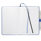 Paper Hardcover Journal and Recycled Gel Pen Set, 5.5 x 8.5 Inches Full Color - Blue - Front 2