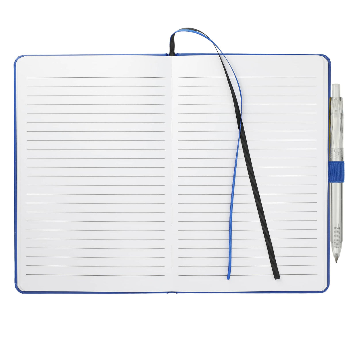 Paper Hardcover Journal and Recycled Gel Pen Set, 5.5 x 8.5 Inches Full Color - Blue - Front 2