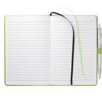 Paper Hardcover Journal and Recycled Gel Pen Set, 5.5 x 8.5 Inches Full Color - Lime - Front 2
