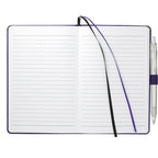 Paper Hardcover Journal and Recycled Gel Pen Set, 5.5 x 8.5 Inches Full Color - Purple - Front 2