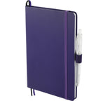 Paper Hardcover Journal and Recycled Gel Pen Set, 5.5 x 8.5 Inches Full Color - Purple - Left Angle 2
