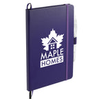 Paper Hardcover Journal and Recycled Gel Pen Set, 5.5 x 8.5 Inches Full Color - Purple - Right Angle