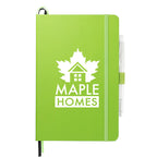 Paper Hardcover Journal and Recycled Gel Pen Set, 5.5 x 8.5 Inches - Lime - Front