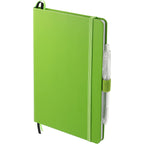 Paper Hardcover Journal and Recycled Gel Pen Set, 5.5 x 8.5 Inches - Lime - Left Angle 2