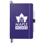 Paper Hardcover Journal and Recycled Gel Pen Set, 5.5 x 8.5 Inches - Purple - Front