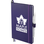 Paper Hardcover Journal and Recycled Gel Pen Set, 5.5 x 8.5 Inches - Purple - Left Angle