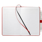 Paper Hardcover Journal and Recycled Gel Pen Set, 5.5 x 8.5 Inches - Red - Front 2