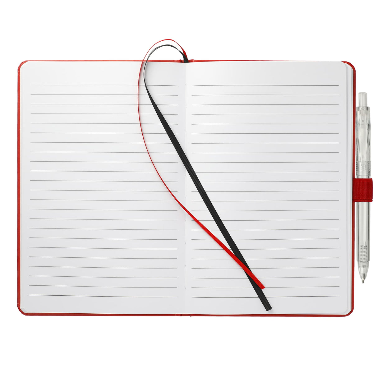 Paper Hardcover Journal and Recycled Gel Pen Set, 5.5 x 8.5 Inches - Red - Front 2
