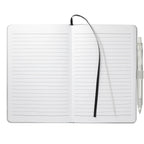 Paper Hardcover Journal and Recycled Gel Pen Set, 5.5 x 8.5 Inches - Silver - Front 2