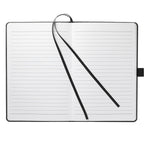 Paper Hardcover Journal with Elastic Closure, 5.5 x 8.5 Inches - Black - Front 2