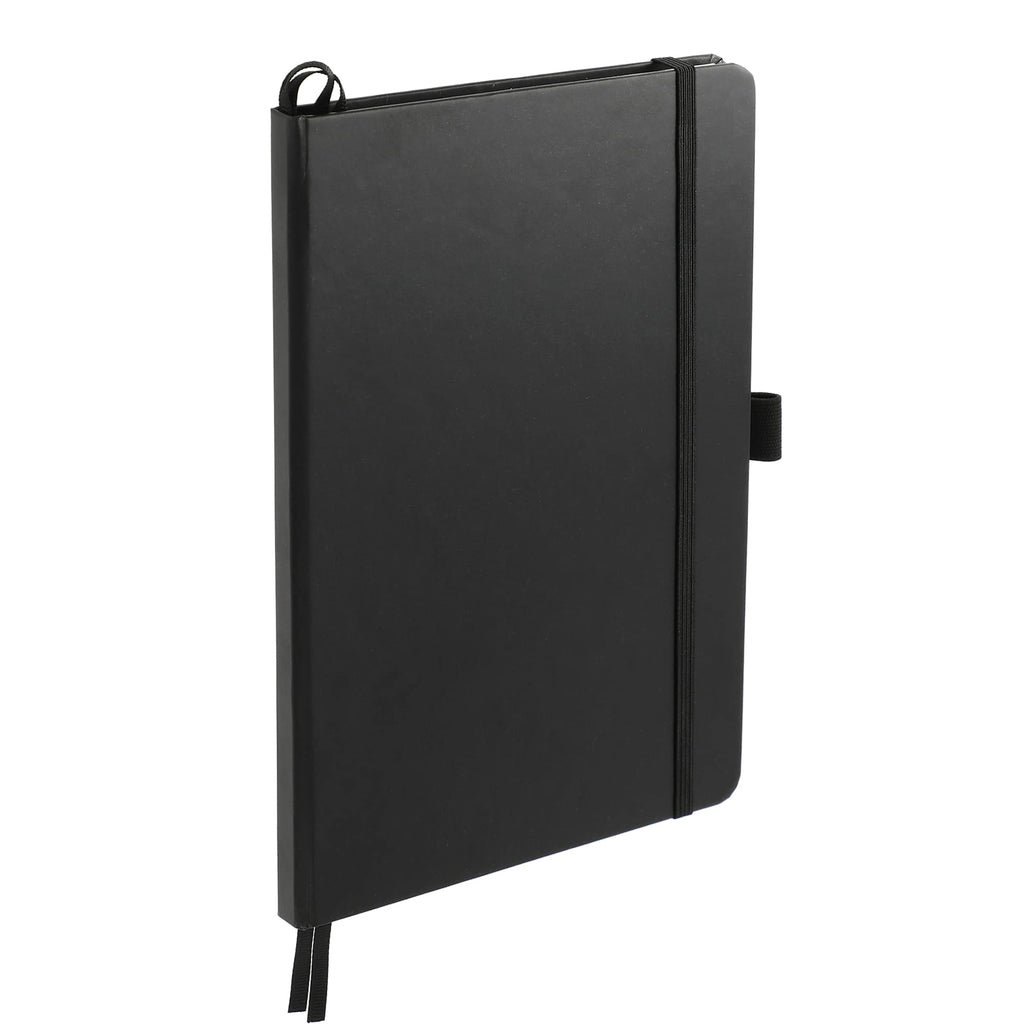 Paper Hardcover Journal with Elastic Closure, 5.5 x 8.5 Inches - Black - Right Angle 2