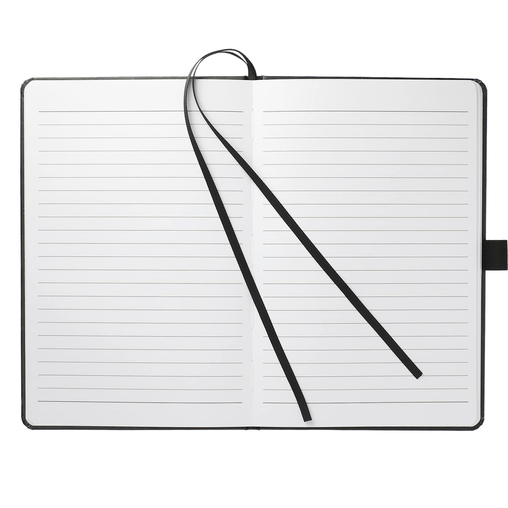 Paper Hardcover Journal with Elastic Closure, 5.5 x 8.5 Inches Full Color - Black - Front 2