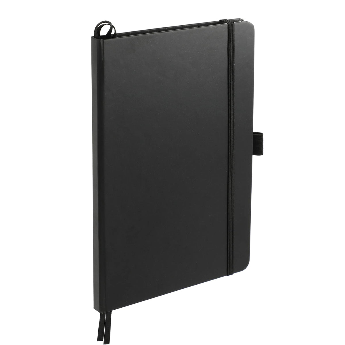 Paper Hardcover Journal with Elastic Closure, 5.5 x 8.5 Inches Full Color - Black - Right Angle 2